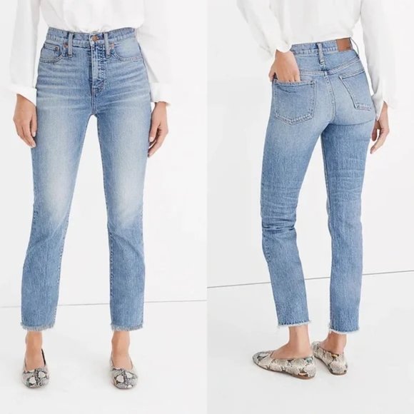 Madewell The Perfect Vintage Raw Hem High Rise Jean in Ainsworth Wash - Picture 2 of 13